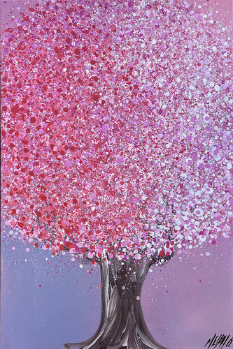 Cerisier en fleurs...  (SOUVENIRS DU SUD 2023) von Olivier Messas, Malerei kaufen auf Singulart