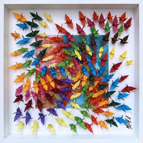 Tu me fais tourner la tête...  (ORIGAMI 2023) di Olivier Messas, Opera su carta in vendita su Singulart