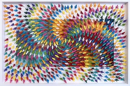 Sous un ciel de couleurs...  (ORIGAMI 2023) de Olivier Messas, Obra en papel a la venta en Singulart