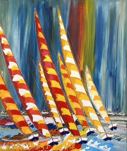 Les voiles de la liberté... (ESPRIT VOILE 2023) van Olivier Messas, Schilderij te koop op Singulart