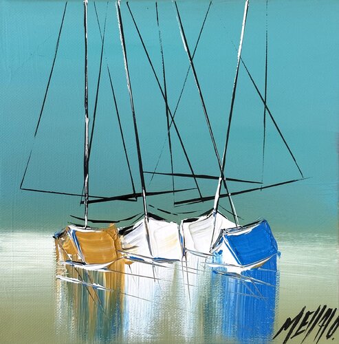 Ensemble en mer... (ESPRIT VOILE 2023) van Olivier Messas, Schilderij te koop op Singulart