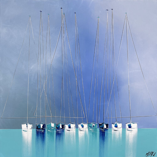 Brise du matin... (ESPRIT VOILE 2023) van Olivier Messas, Schilderij te koop op Singulart
