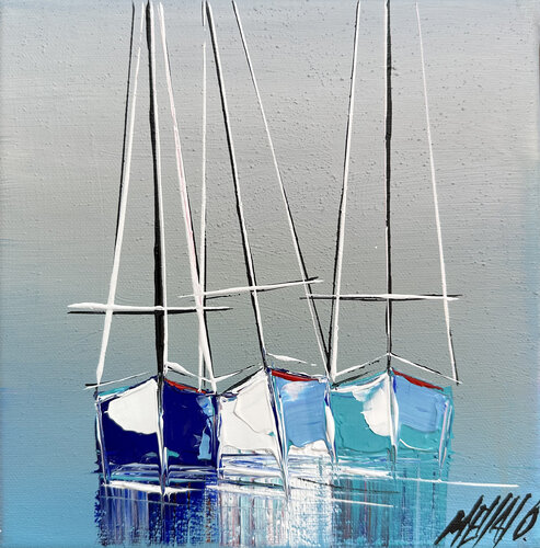 Horizon serein... (ESPRIT VOILE 2023) van Olivier Messas, Schilderij te koop op Singulart