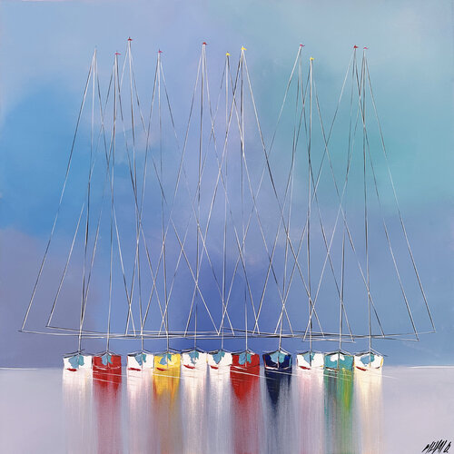 Les uns avec les autres... (ESPRIT VOILE 2023) van Olivier Messas, Schilderij te koop op Singulart