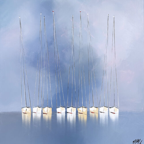 Les voiliers de Belle île... (ESPRIT VOILE 2023) van Olivier Messas, Schilderij te koop op Singulart