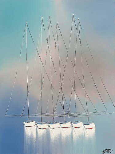 Paix en mer... (ESPRIT VOILE 2023) van Olivier Messas, Schilderij te koop op Singulart