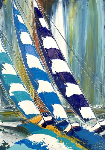 Face au vent... (ESPRIT VOILE 2023) van Olivier Messas, Schilderij te koop op Singulart