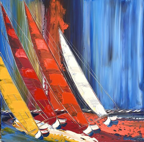 Au rythme du vent et des vagues... (ESPRIT VOILE 2023) van Olivier Messas, Schilderij te koop op Singulart