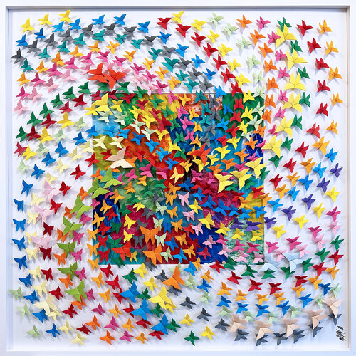 COLORS OF LIFE...  (ORIGAMI 2023) van Olivier Messas, Werk op papier te koop op Singulart