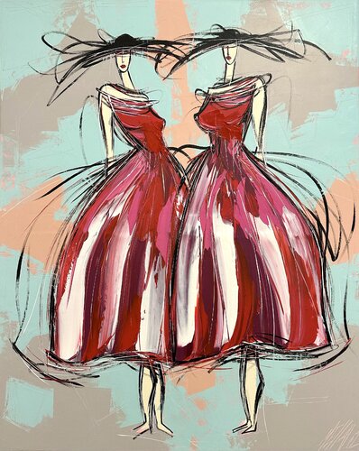 Les danseuses rouges... (2023) di Olivier Messas, Pittura in vendita su Singulart