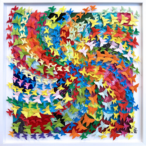 Colors of Happiness...  (ORIGAMI 2024) van Olivier Messas, Werk op papier te koop op Singulart