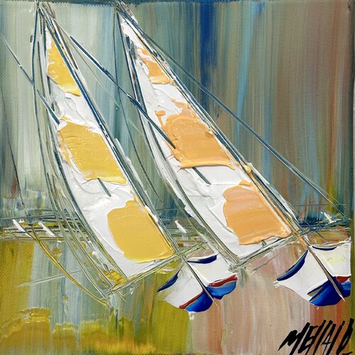 À deux en mer... (ESPRIT VOILE 2024) van Olivier Messas, Schilderij te koop op Singulart