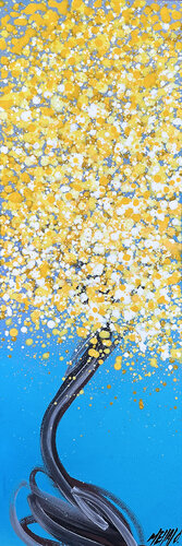 Le parfum du mimosa en fleurs...  (SOUVENIRS DU SUD 2024) van Olivier Messas, Schilderij te koop op Singulart
