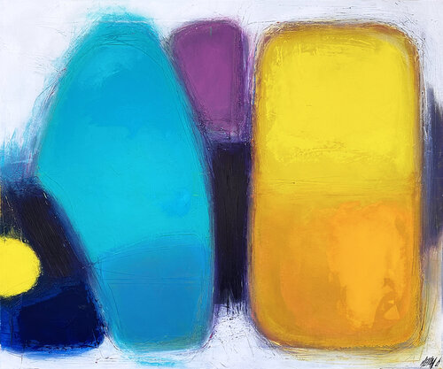 MYKONOS... (GÉOMÉTRIE NOMADE 2024) von Olivier Messas, Malerei kaufen auf Singulart