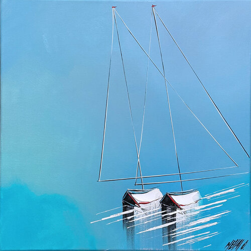 À nous deux... (ESPRIT VOILE 2024) von Olivier Messas, Malerei kaufen auf Singulart