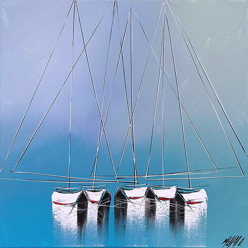 Les mâts du grand bleu... (ESPRIT VOILE 2024) van Olivier Messas, Schilderij te koop op Singulart