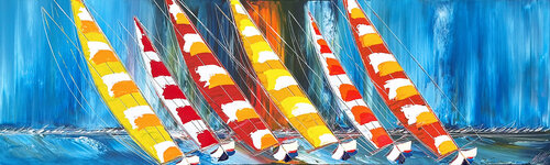 Horizon de liberté... (ESPRIT VOILE 2024) von Olivier Messas, Malerei kaufen auf Singulart