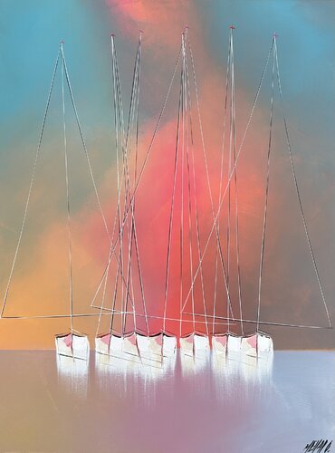 Quelque part en mer... (ESPRIT VOILE 2024) de Olivier Messas, Pintura a la venta en Singulart