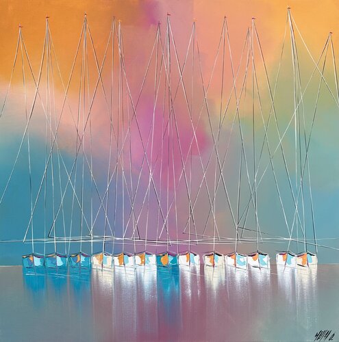 Un nouveau jour... (ESPRIT VOILE 2024) von Olivier Messas, Malerei kaufen auf Singulart