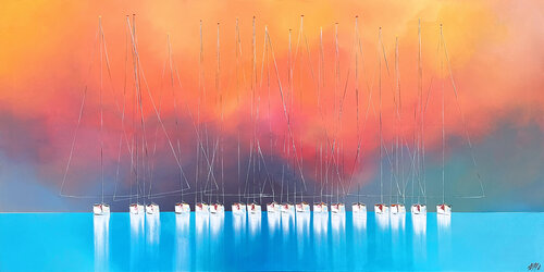 Vers de nouveaux horizons... (ESPRIT VOILE 2024) von Olivier Messas, Malerei kaufen auf Singulart