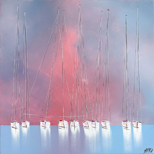 Rêverie en mer... (ESPRIT VOILE 2024) von Olivier Messas, Malerei kaufen auf Singulart