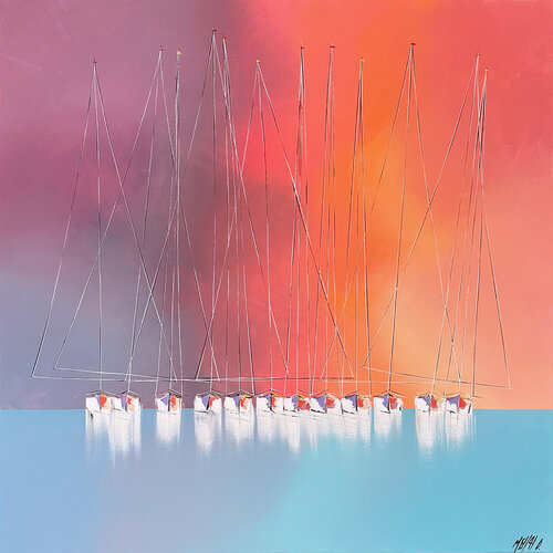 Crépuscule... (ESPRIT VOILE 2024) von Olivier Messas, Malerei kaufen auf Singulart