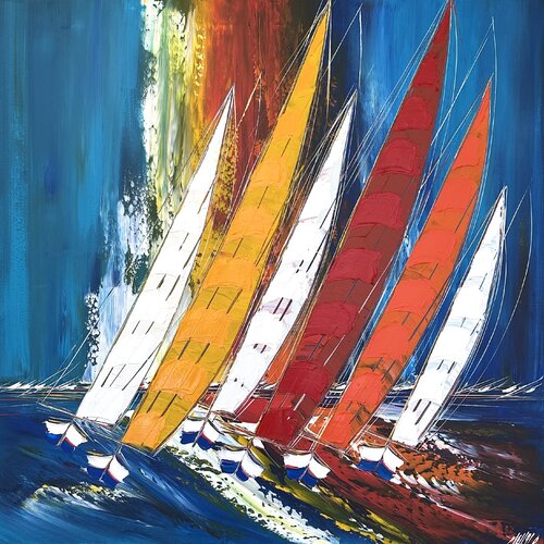 Régate de la liberté... (ESPRIT VOILE 2024) von Olivier Messas, Malerei kaufen auf Singulart