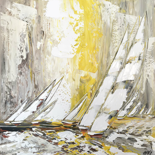 Lumière en mer...  « Esprit voile 2018 » van Olivier Messas, Schilderij te koop op Singulart