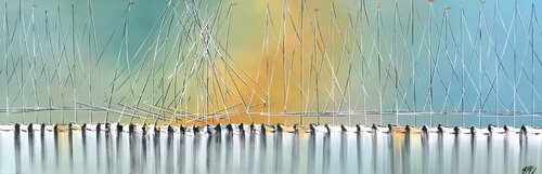 Voiliers à l'horizon... IV "Esprit voile 2017" de Olivier Messas, Pintura a la venta en Singulart