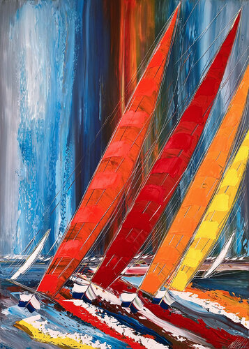 Énergie en mer... (ESPRIT VOILE 2025) von Olivier Messas, Malerei kaufen auf Singulart