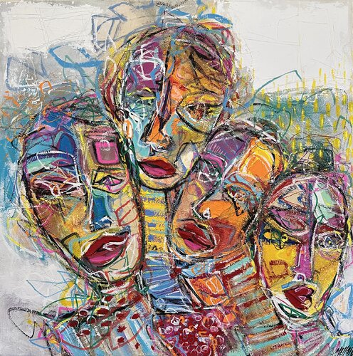 Les bavardes… I (VISAGE & FACE 2025) von Olivier Messas, Malerei kaufen auf Singulart