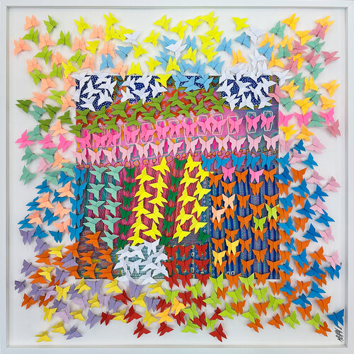 Patchwork de vie...  (ORIGAMI 2025) von Olivier Messas, Werk auf Papier kaufen auf Singulart