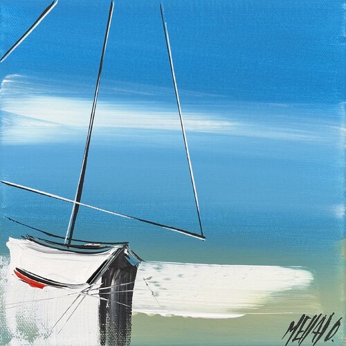 Les reflets du ciel et de la mer... (ESPRIT VOILE 2025) von Olivier Messas, Malerei kaufen auf Singulart