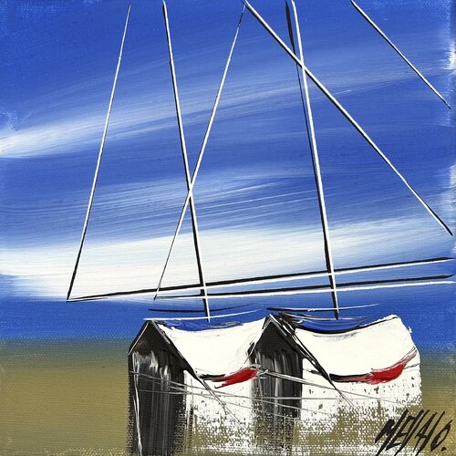 Ensemble en mer... (ESPRIT VOILE 2025) von Olivier Messas, Malerei kaufen auf Singulart