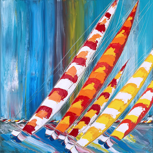 Couleurs de voile... (ESPRIT VOILE 2025) von Olivier Messas, Malerei kaufen auf Singulart