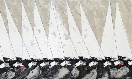 Aux rythmes du vent et des vagues... (PAYSAGE ABSTRAIT 2025) von Olivier Messas, Malerei kaufen auf Singulart