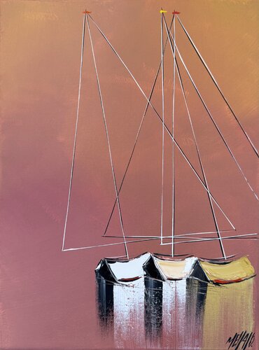 Crépuscule... (ESPRIT VOILE 2025) von Olivier Messas, Malerei kaufen auf Singulart