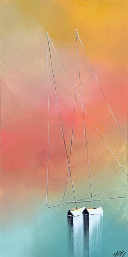 À deux en mer... (ESPRIT VOILE 2025) von Olivier Messas, Malerei kaufen auf Singulart