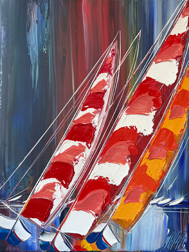 Course en mer... (ESPRIT VOILE 2025) van Olivier Messas, Schilderij te koop op Singulart