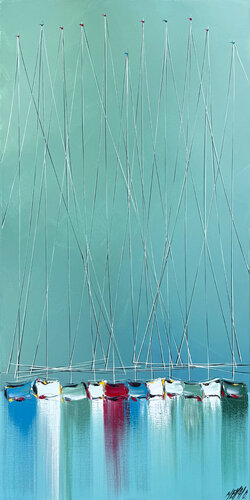 Eau turquoise... (ESPRIT VOILE 2025) von Olivier Messas, Malerei kaufen auf Singulart