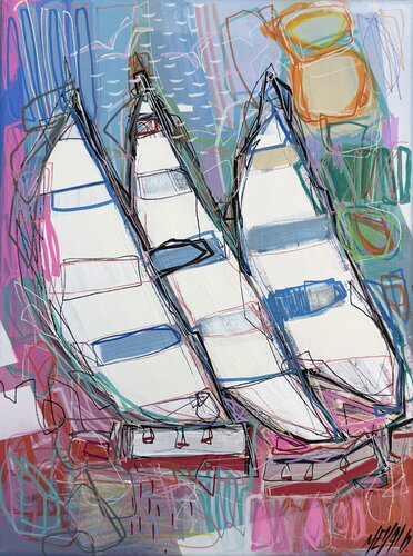 Voiles en liberté... II (ESPRIT VOILE 2025) van Olivier Messas, Schilderij te koop op Singulart