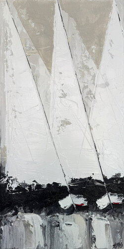 Les voiles de Saint-Tropez... I (PAYSAGE ABSTRAIT 2025) van Olivier Messas, Schilderij te koop op Singulart