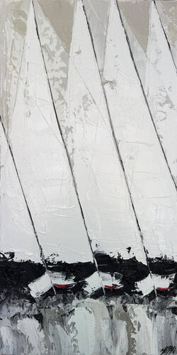 Les voiles de Saint-Tropez... III (PAYSAGE ABSTRAIT 2025) van Olivier Messas, Schilderij te koop op Singulart