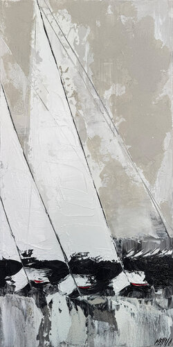 Les voiles de Saint-Tropez... IV (PAYSAGE ABSTRAIT 2025) van Olivier Messas, Schilderij te koop op Singulart