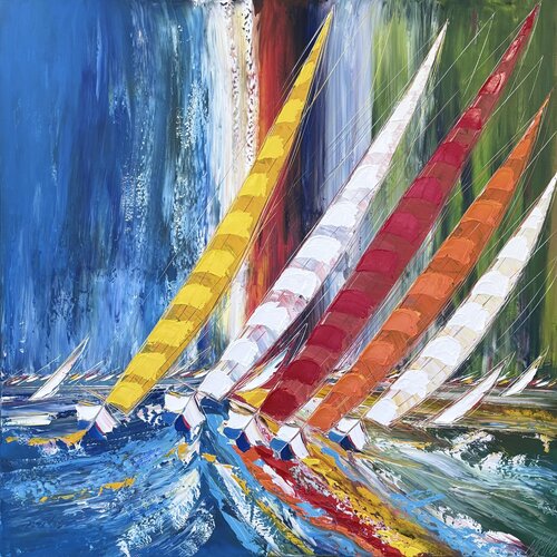 L’appel du large… (ESPEIT VOILE 2015) von Olivier Messas, Malerei kaufen auf Singulart