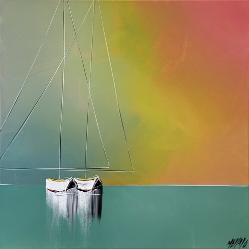 Au fil de l’horizon... (ESPRIT VOILE 2025) van Olivier Messas, Schilderij te koop op Singulart