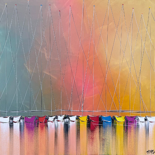 Ciel d'été... (ESPRIT VOILE 2025) von Olivier Messas, Malerei kaufen auf Singulart