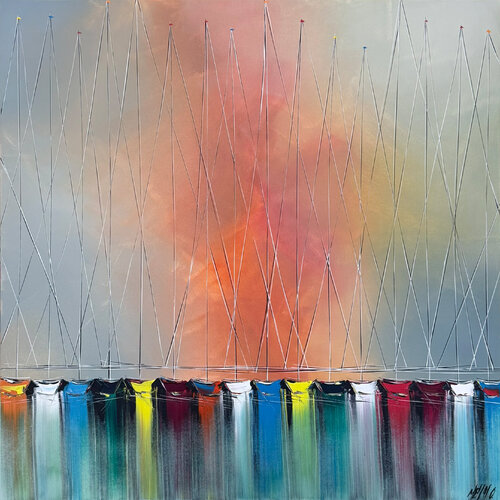 Escale en Méditérrannée... (ESPRIT VOILE 2025) von Olivier Messas, Malerei kaufen auf Singulart
