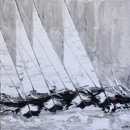 Poussés par le vent et les vagues… (PAYSAGE ABSTRAIT 2026) von Olivier Messas, Malerei kaufen auf Singulart