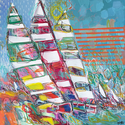 Summer race… (ESPRIT VOILE 2026) by Olivier Messas, 회화 for Sale on Singulart
